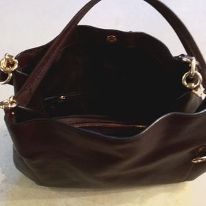 Like brand new! Coach Dalton bag. Oxblood pebbled leather
